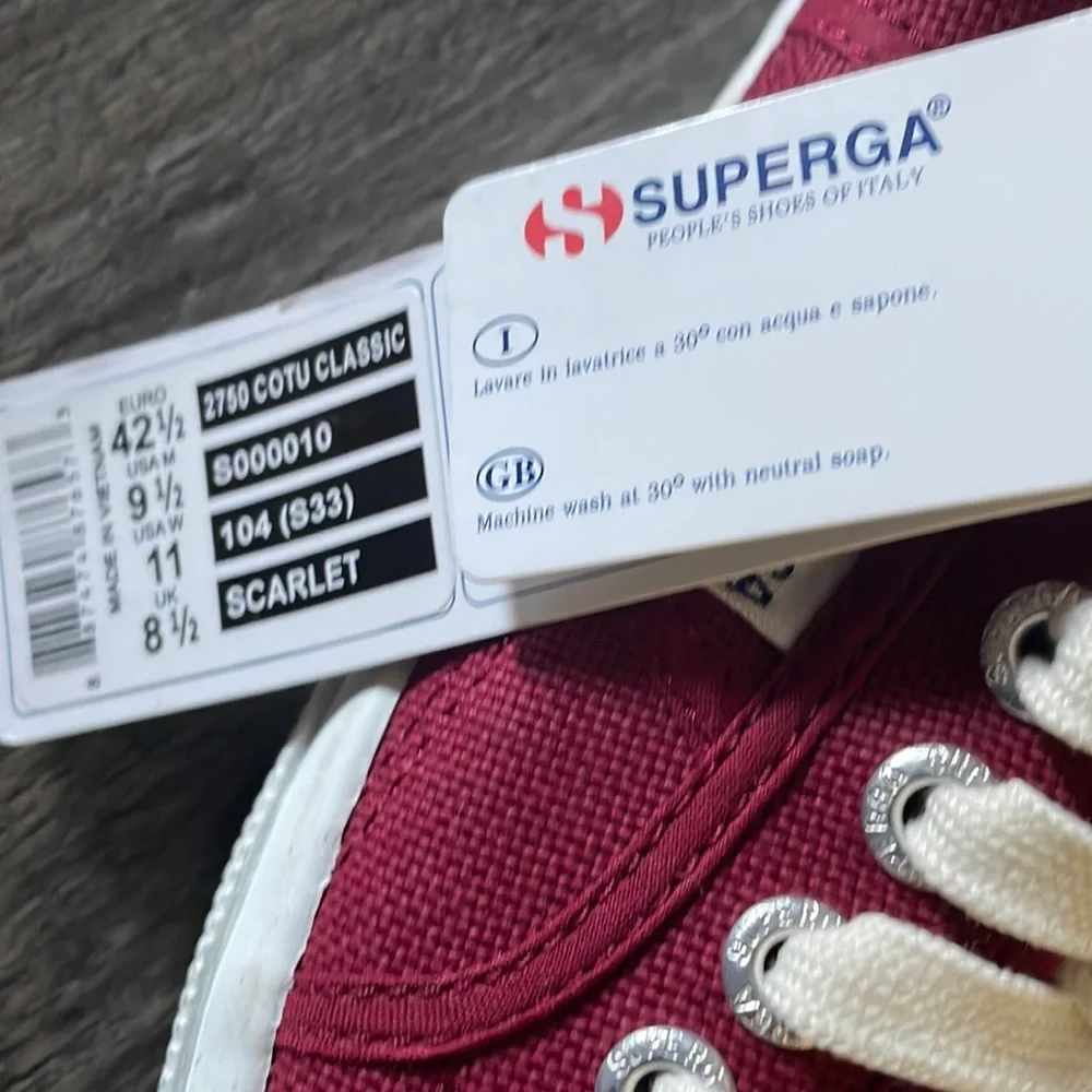 Superga NWT 2750 unisex Cotu classic scarlet sneakers